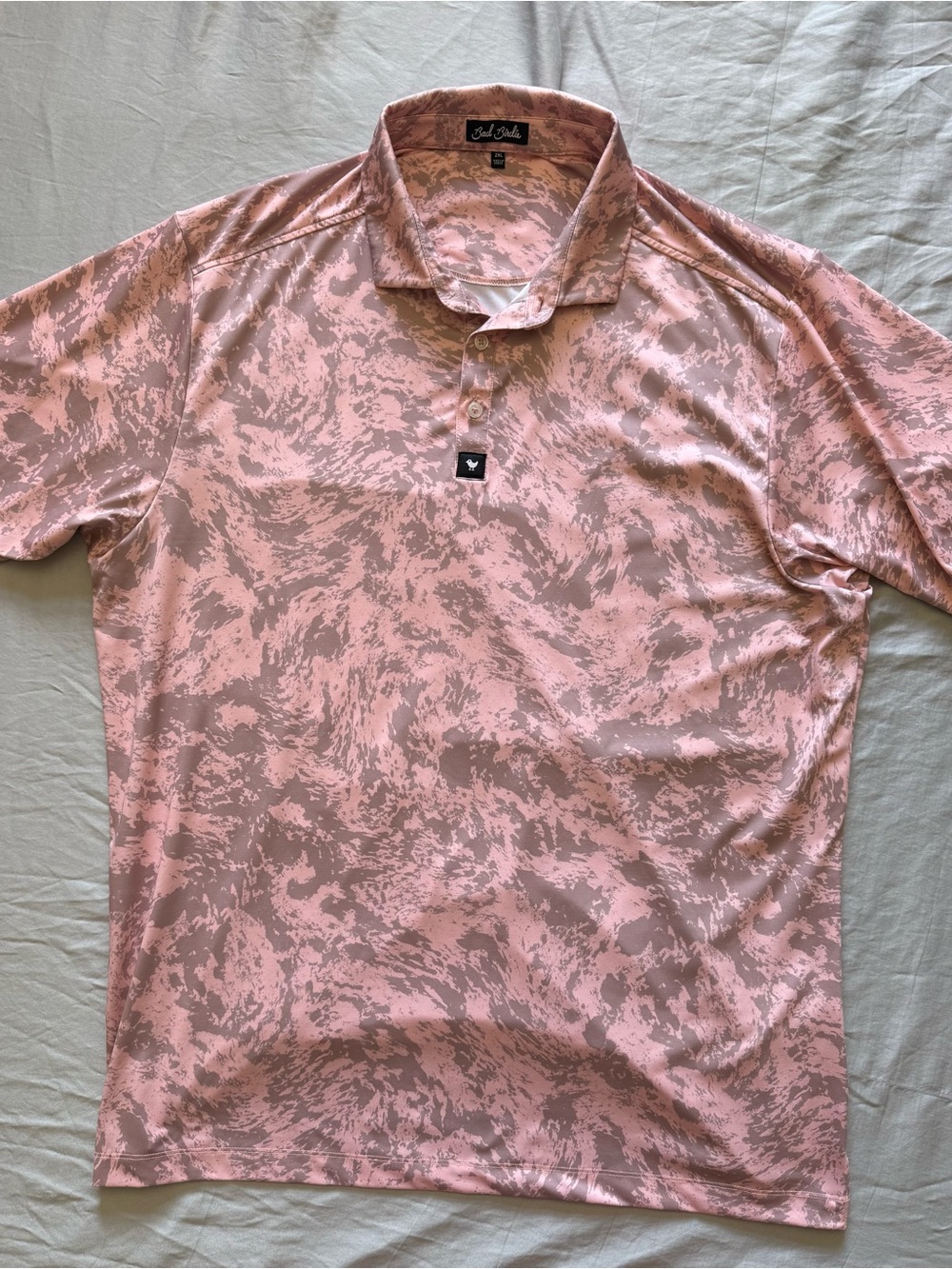 Bad Birdie Pink Camo Performance Polo